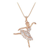 Collar Oro 18k Laminado Bailarina Ballet  Swarovski 40cm 