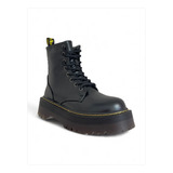 Botines Bota Eco Cuero Vegano Charol Combat Boot Plataforma 