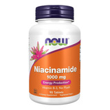 Now Foods Niacinamida 1000mg Vitamina B3 Niacin Nmn & Nad