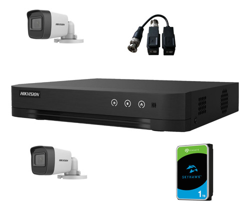 Hikvision Kit Seguridad Dvr 4ch + 2 Camaras Bullet  + Ppct