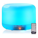 Humidificador Con 7 Luz Rgb Base Madera Temporiza 1h 3h 6h