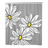 Rouihot Shower Curtain Set With Hooks Trendy Daisy With 