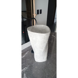 Lavabo Pedestal En Bloque De Mármol Blanco Vortice