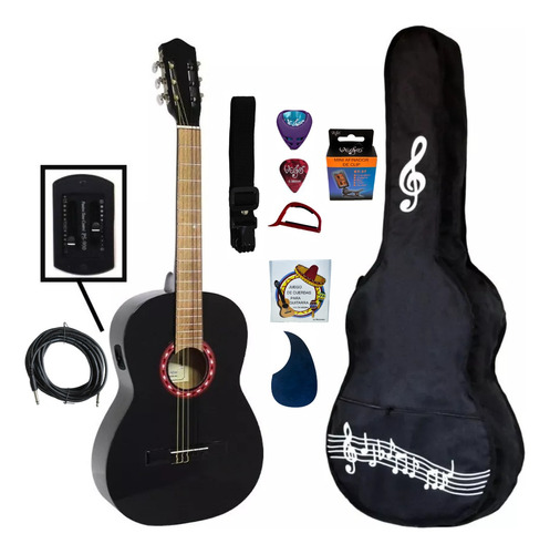 Kit Guitarra Clásica Vego Electroacústica Diestros