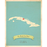 Pared Mapa Mis Raices Cuba Personalizada Mapa De Pared 11 X