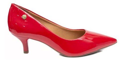 Scarpin Feminino Vizzano Salto Baixo Bico Fino Verniz 