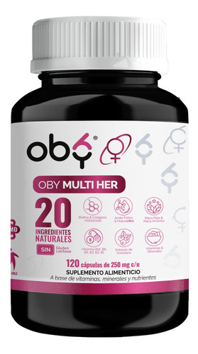 Multivitaminico Mujer 120 Capsulas Vitaminas Mujer 20 Ingredientes Oby 2m Sin Sabor