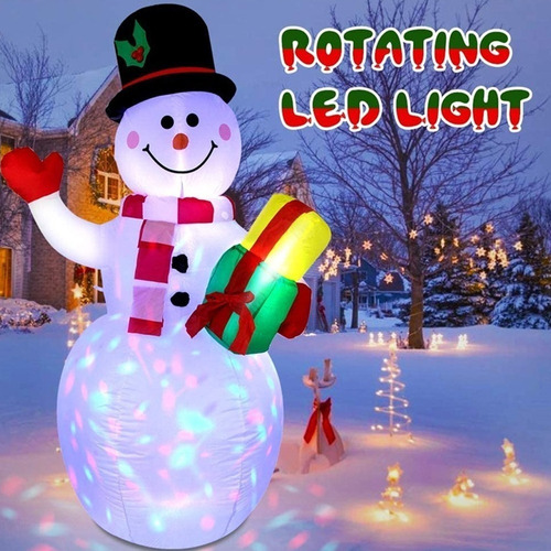 Navideños Con Luz Led Niños Mono De Nieve Muñecos Inflables