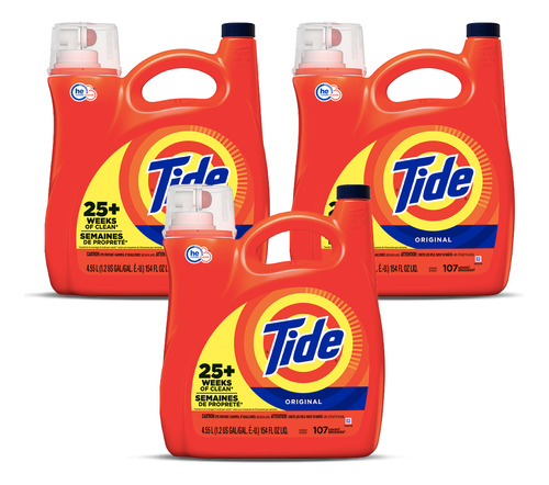 Tide Original Detergente Liquido Concentrado 3 X 4,55 L