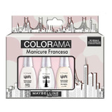 Set Manicure Francesa Maybelline Colorama Esmaltes + Brillo Color Blanco