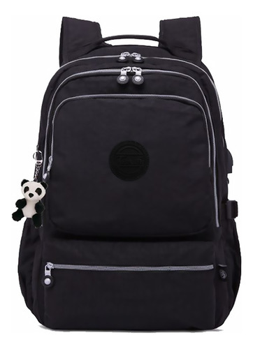 Mochila Inteligente Usb Escolar Notebook Masculino Feminino Cor Preto Desenho Do Tecido Liso