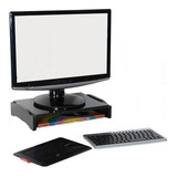 Suporte Para Monitor Notebook De Mesa Em Mdf Preto 30x20x10