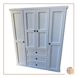 Closet De 4 Cuerpos Blanco De Madera