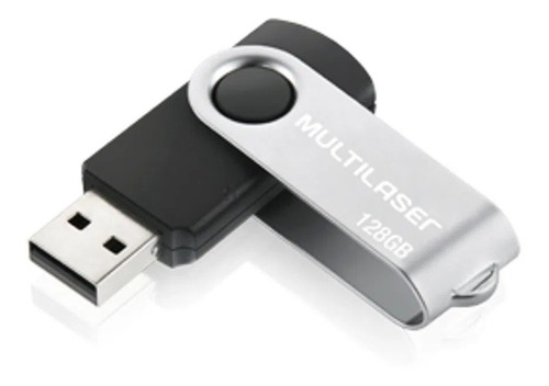 Pendrive Multilaser Twist Pd591 128gb 2.0 Preto/prateado