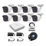 Kit Circuito Cerrado 8 Cámaras Hikvision 1080p Cctv 2 Tb Pc