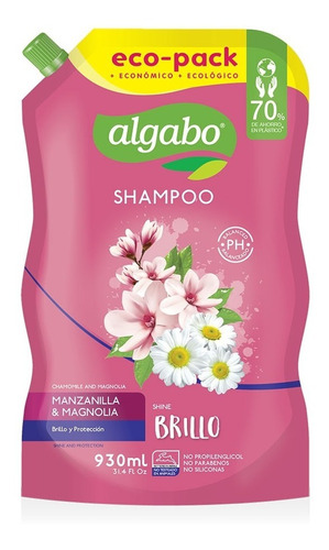 Repuesto Eco-pack Shampoo Brillo 930ml Algabo