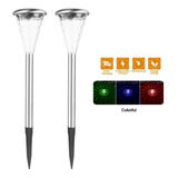 Pack 2 Estacas Jardin Luz Led Solar Aplique