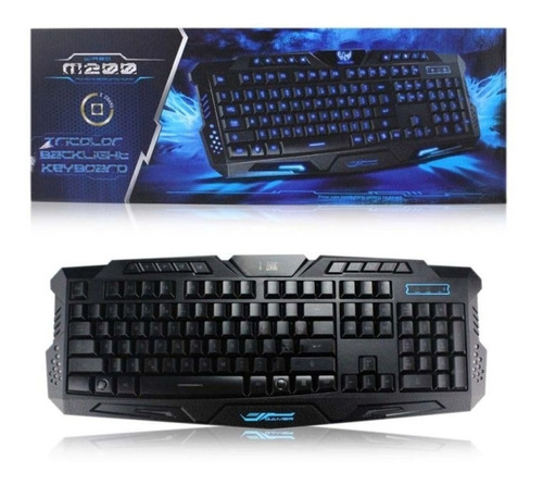 Teclado Gamer Usb Iluminado Led Tricolor M200