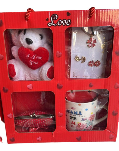 Set Taza+peluche+rosas+accesorios Regalo San Valentín Madre 