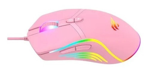 Mouse Gamer Rgb Havit Hv-ms1026 Rosado 7 Botones