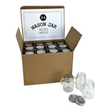 Mini Mason Jar 4 Ounce Mugs - Set Of 24 Glasses With Handles