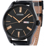 Relógio Citizen Masculino Automatico Tz20939d Preto Couro