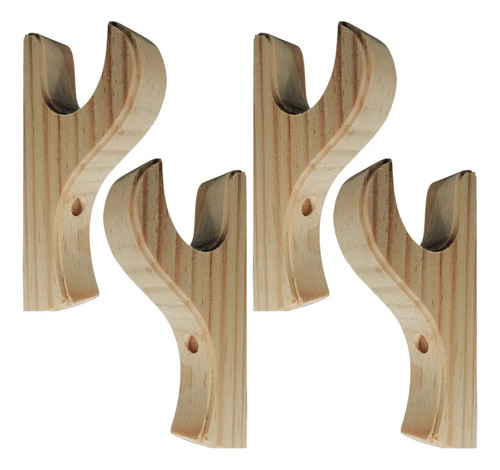Cortinero De Madera. Sencillo Sin Base. Abierto (2 Pares)