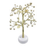 Arbol De Navidad Luces Led 50cm A Pilas Y Usb Dorado