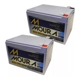 Kit 2 Bateria Moura Vrla Selada 12ah 12v Alarme/ Nobreak Nf-