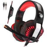 Auriculares Gamer Pc Ps5 Ps4 Xbox Con Mic Kotion Each Rojo