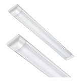 2 Luminaria Led Tubular Sobrepor 18w 60cm Branco Frio Bivolt