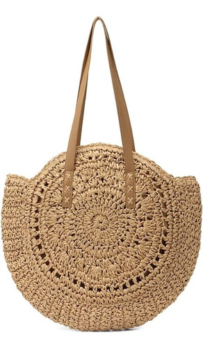 Bolsa Feminina Grande Palha Sacola Praia Vintage Redonda Sun