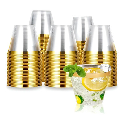 Vasos De 9 Oz Desechables Elegantes Para Fiesta 50 Piezas Dorado | MercadoLibre