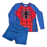 Conjunto Uv Remera + Sunga C/prot, Solar Spiderman Marvel