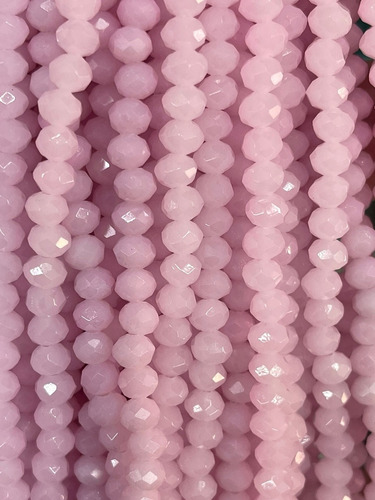 Fio De Pedra Cristal Rosa Leitoso 6mm Top Legítima 