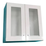 Alacena De Baño M 50cm Laqueada Blanco Dos Puertas Vidrio