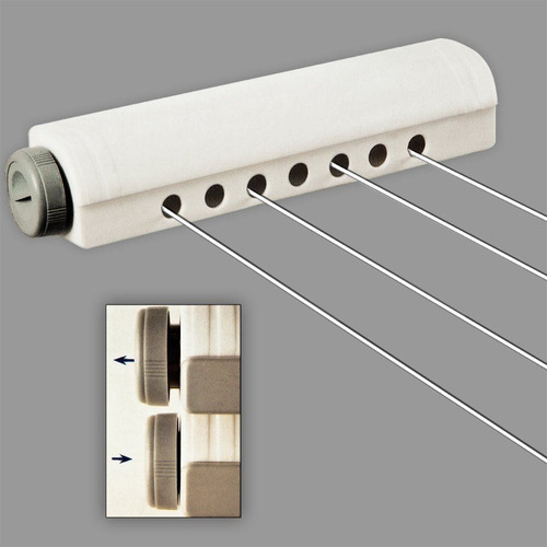 Tender Extensible Retractil Tendedero Ropa De Pared 3,50 Metro Colgador Sogas Apto Exterior