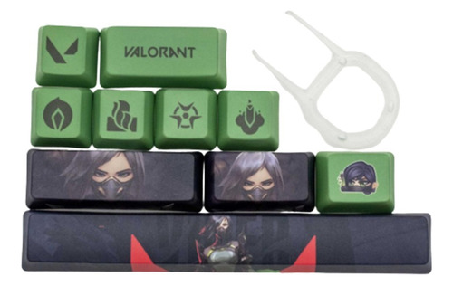 Keycaps Viper  Valorant 10 Teclas + Extractor