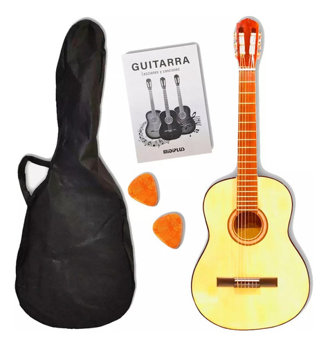 Guitarra Criolla Clásica 3/4 Niños Con Funda Color Natural