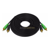 Cabo Rca Duplo 4mm 5 Metros 5m Som Preto Conector Macho Reto