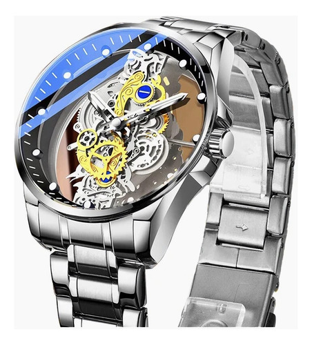Relógio Masculino Automático De Luxo Quartzo Dourado /prata 