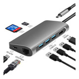 Hub Usb Tipo C Ethernet Docking Station Laptops Adaptador