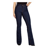 Calça Jeans Feminina Plus Size Flare Tamanho Grande Lycra