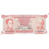 Venezuela 5 Bolivares 21 Septiembre 1989