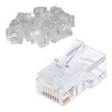 Plug Rj45 Cat 6 Bolsa Con 100 Transparentes Cat6 Conector