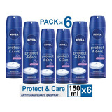 Desodorante Nivea Protect & Care Mujer Pack 6 Unidad 150ml