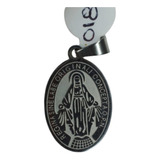 Dije Medalla Virgen María Protectora Plateada Acero Unisex