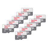 Kit 10 Cartão Memória Micro Sd Sandisk 128gb Classe 10 Ultra