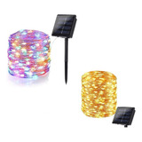 Pisca Pisca 100 Led Solar 10m Decoração Jardim Fio De Fada