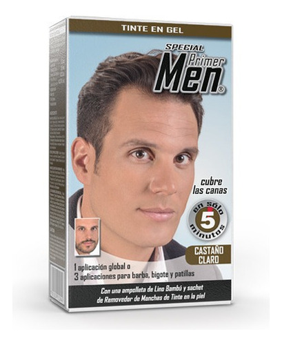 Kit Tinte Loquay  Special Primer Men Tono Castaño Claro